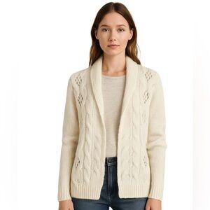 Wooden Ships Relaxed Wool Blend Cardigan, minimalist, beach, Fisherman coastal S